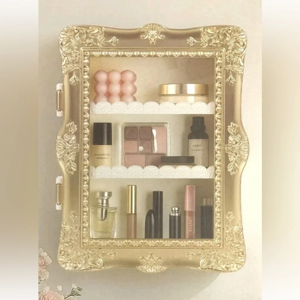 TikTok Viral Room2Room Five Below Gilded Display Shelf Gold Vanity Cabinet